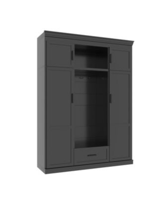 Hall Tree with Bench 3 Hooks Cabinet Drawer & Shelves