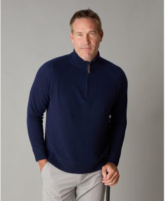 Men's Itch-Free Cashmere Quarter-Zip Sweater with Lining