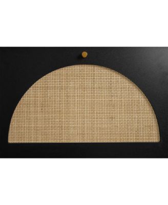 Freestanding Modern Shoe Storage Cabinet 3 Metal Rattan Door Shoe Rack Shoe Cabinet with 3 Flip Drawers for Entryway Living Room, Black