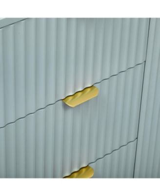 Wave Design Sideboard - Adjustable Shelves Drawers Soft-Close Doors