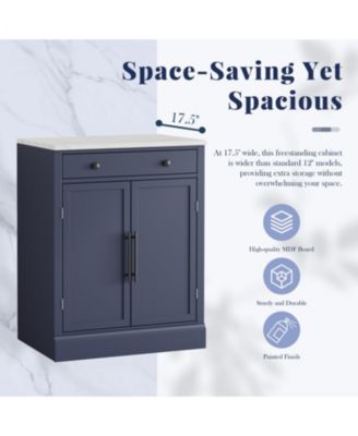 Freestanding Kitchen Pantry with Shelves & Drawer