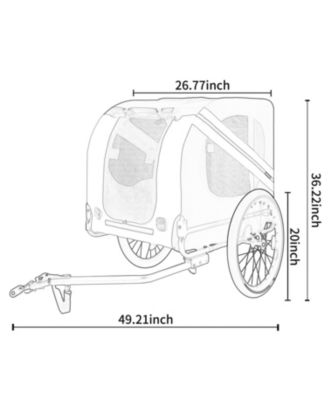 Dog Bike Trailer - Large Folding Pet Carrier
