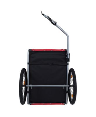 Dog Bike Trailer - Folding 120LB Capacity All-Terrain Black/Red