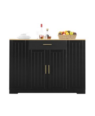 53"W Drawers, Spice Rack, Tilt-Out Trash Bin, Adjustable Shelves Kitchen Island