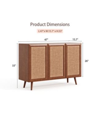 Farmhouse TV Console Stand with Doors and Shelves