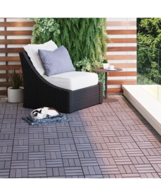 Interlocking Deck Tiles Light Gray Acacia 12"x12" (30 PCS)