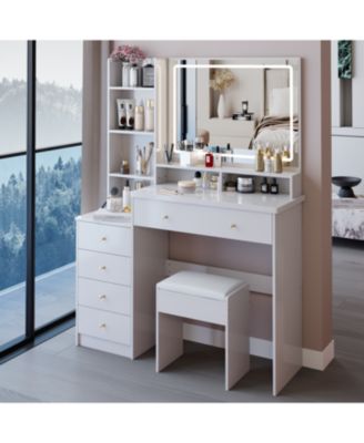 41" LED Mirror Vanity Table with Stool