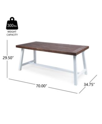 Streamdale Acacia Wood Outdoor Dining Table - Light Grey & Black