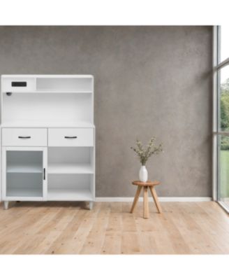 White Solid Wood Sideboard