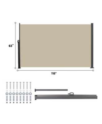 Retractable Side Awning 118" x 63" Dark Grey