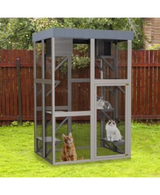70.5" Outdoor Catio with Platforms & Napping Houses
