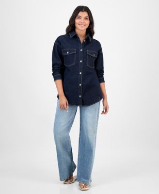 Women's Oversized Denim Shirt, Macy's Exclusive