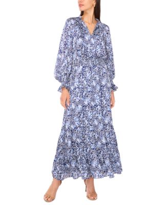 Vince Camuto - Women's Smocked Ruffle Maxi Dress