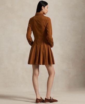 Women's Cotton Corduroy A-Line Shirtdress