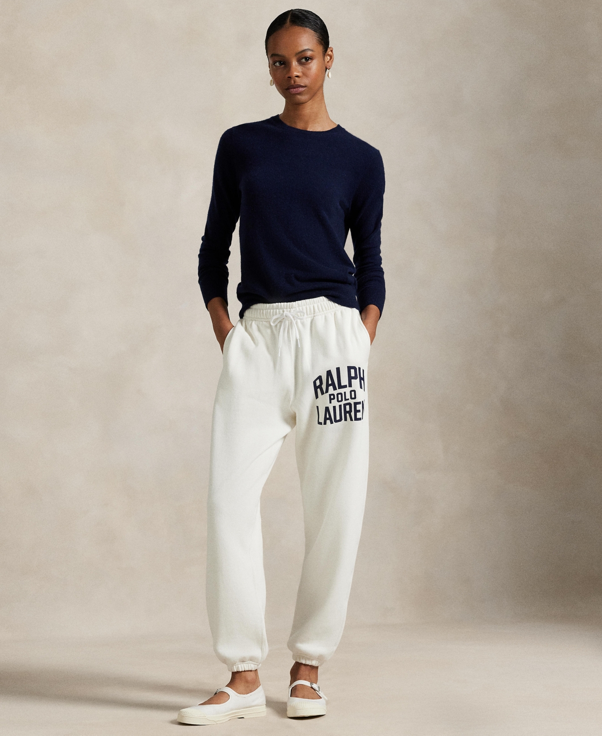 Polo Ralph Lauren Cotton Joggers With Elastic Waistband And Pockets In White