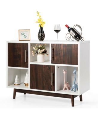 Wood Display Sideboard Storage Cabinet with Storage Compartments