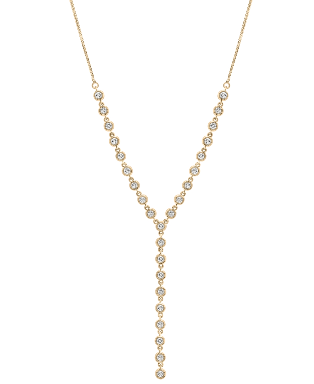Diamond Bezel 17-1/4" Lariat Necklace (1 ct. t.w.) in 14k Gold, Exclusively at Macy's - Yellow Gold