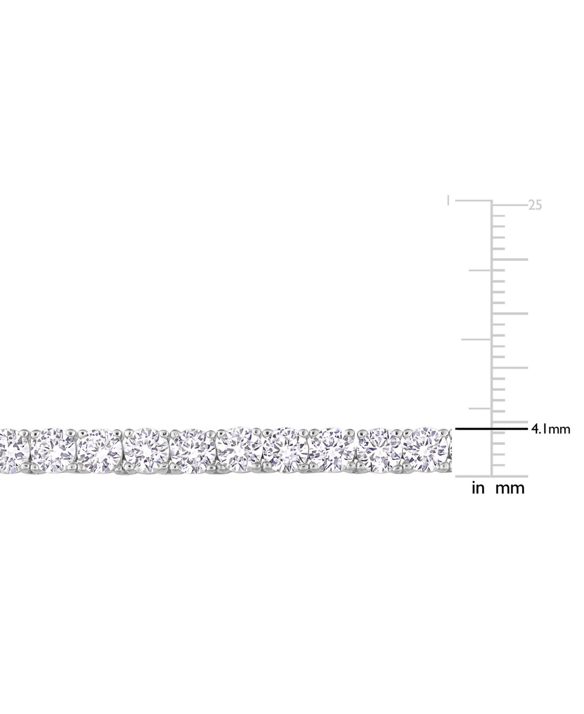 Macy's Lab Grown White Sapphire Tennis Necklace (33 Ct. T.w.) In Sterling Silver, 18" (also Available In 18 In Silver