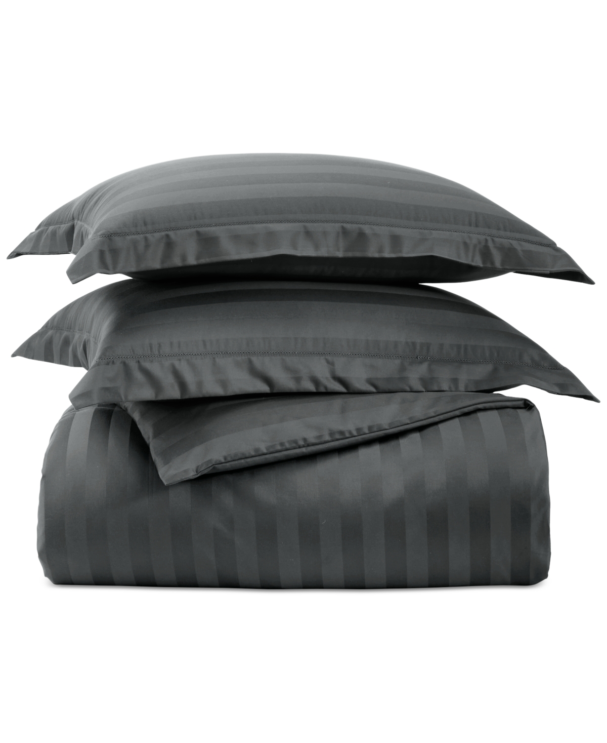 Charter Club 1.5" Stripe 550 Thread Count 100% Cotton 3-pc. Comforter Set, Full/queen, Exclusively At Macy's In Gray