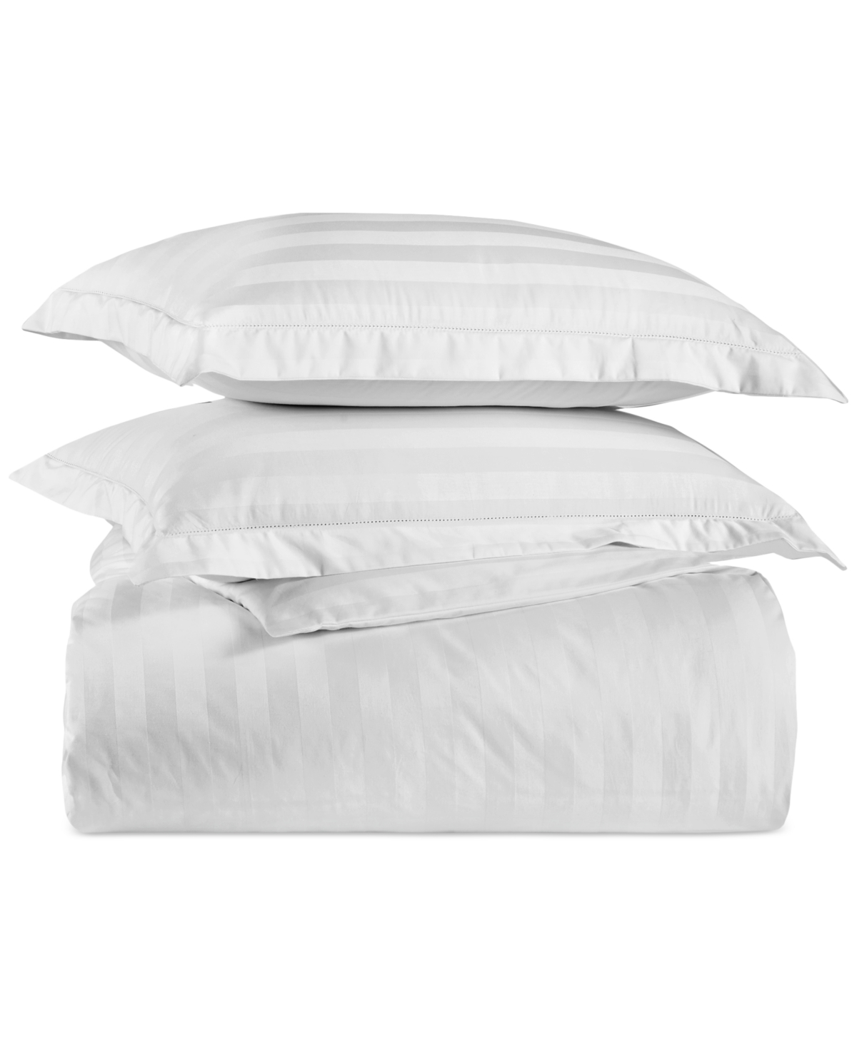 Charter Club 1.5" Stripe 550 Thread Count 100% Cotton 3-pc. Comforter Set, King, Exclusively At Macy's In White