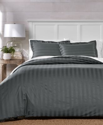 1.5" Stripe 550 Thread Count 100% Cotton 2-Pc. Sham Set, Euro, Exclusively at Macy's