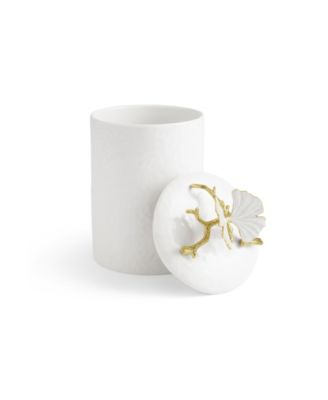 Butterfly Ginkgo Gold Medium Porcelain Canister