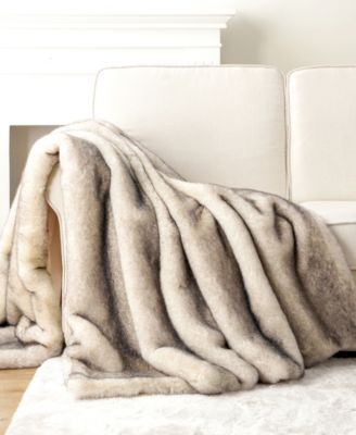Luxury Tipped Faux Fur Throw, 50" x 60"