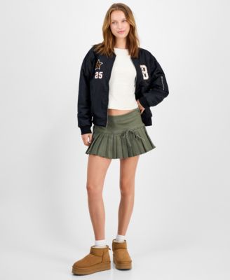 Juniors' Pleated Mini Skirt