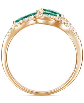 Gemstone (5/8 ct. t.w.) & Diamond (1/3 ct. t.w.) Multi-Stone Ring in 14k Gold