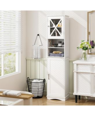 67 Inch Tall Bathroom Cabinet Freestanding Storage Cabinet with 5 Adjustable Shelves