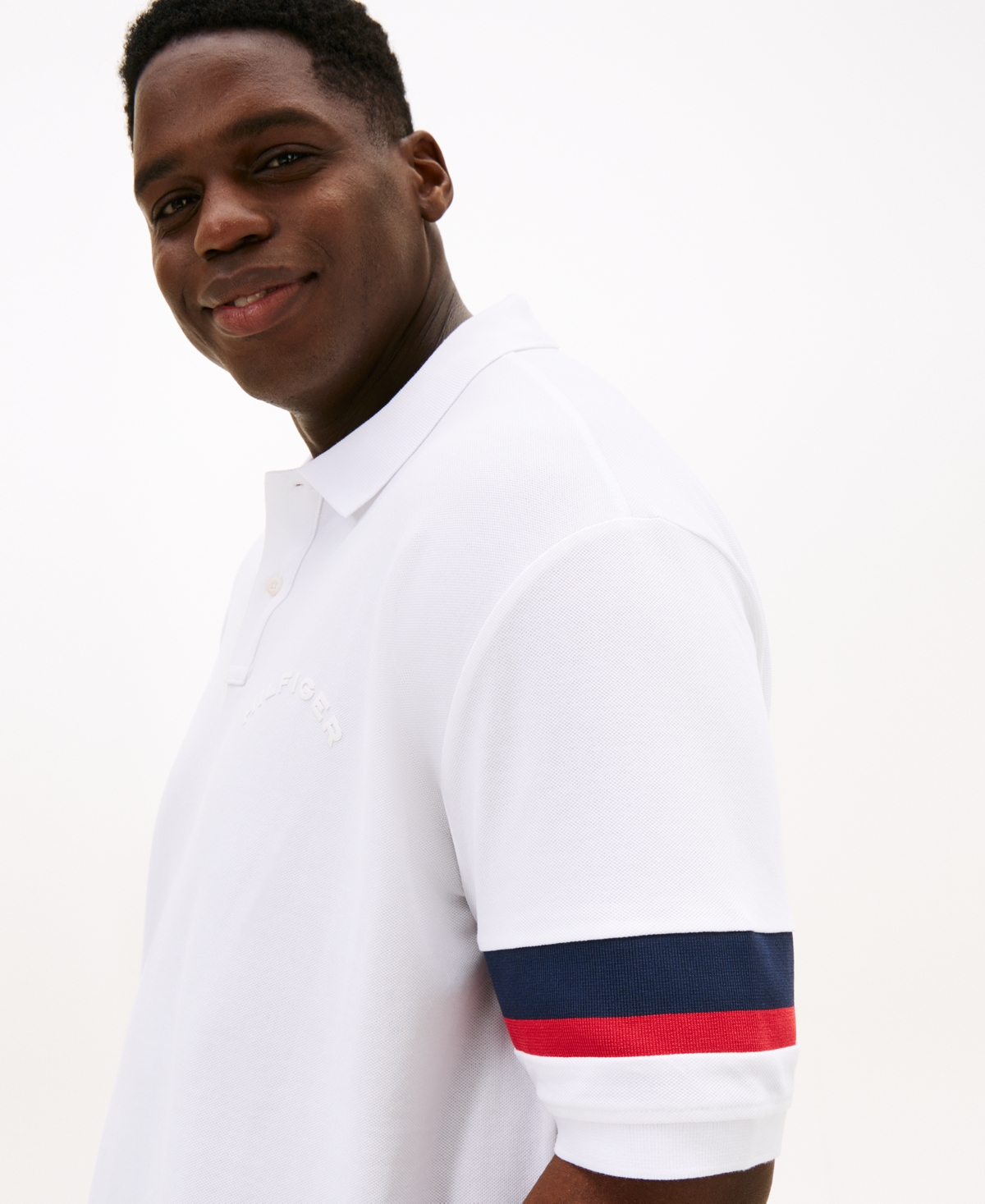Tommy Hilfiger Men's Big & Tall Short Sleeve Polo Shirt In White