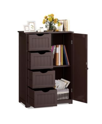 Standing Indoor Wooden Cabinet with 4 Drawers