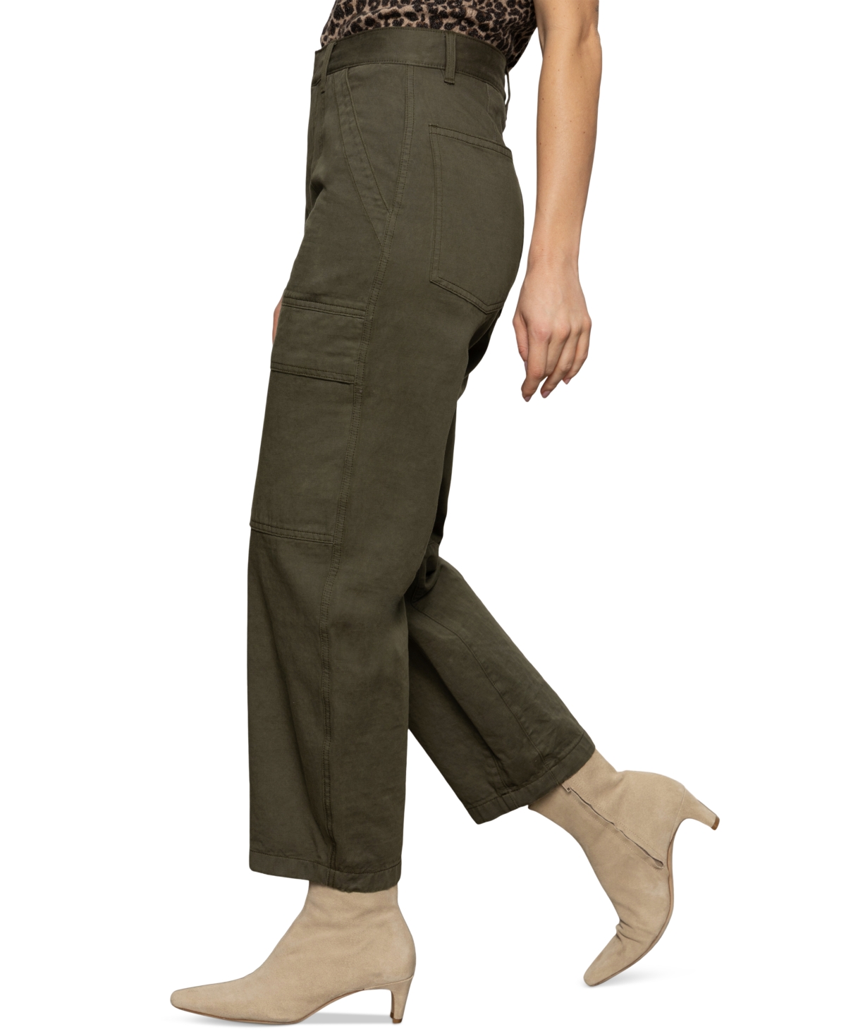 Sanctuary Women's Boyfriend High-rise Utility Cotton Pants In Brown