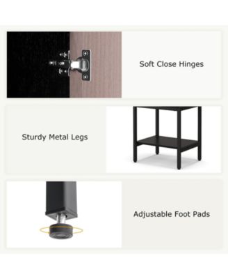 57 Inch Bathroom Tall Cabinet with 1 Door and 4 Shelves Narrow Storage Unit with Adjustable Shelves