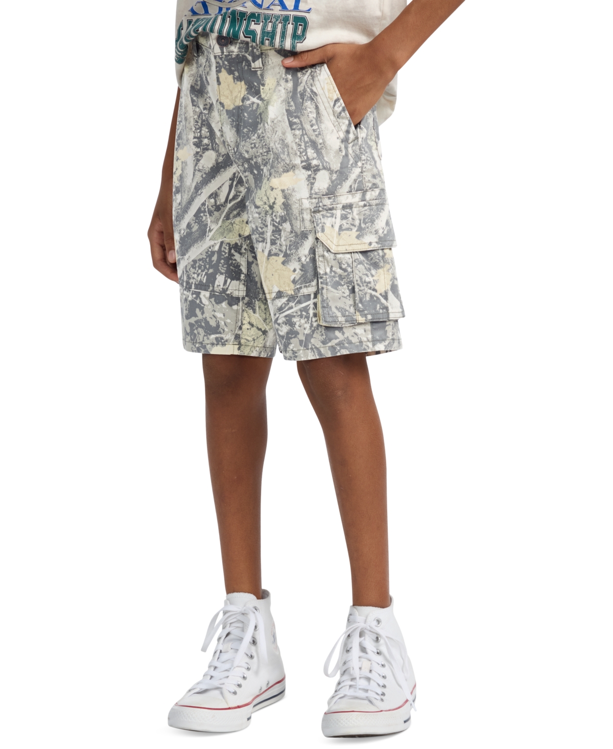 Abercrombie Boys Baggy Cargo Shorts In Gray