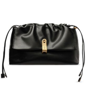 Arezzo - Small Leather Lock Pouch With Drawstring