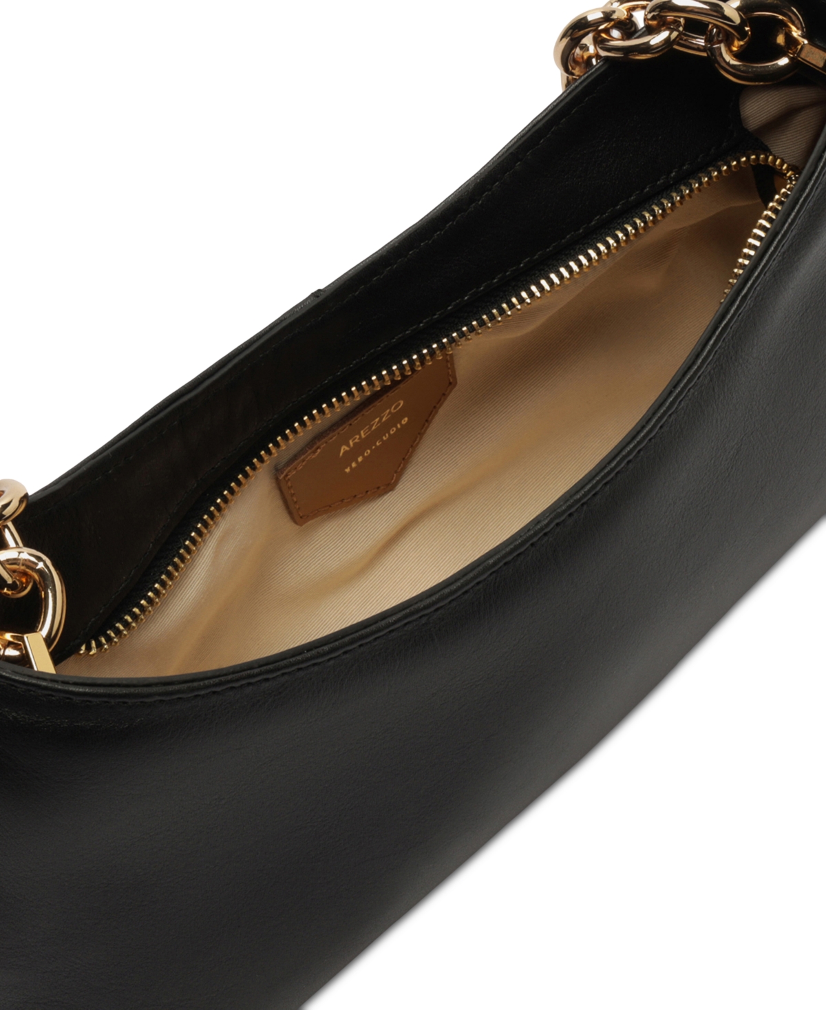 Arezzo Luna Small Leather Baguette In Black