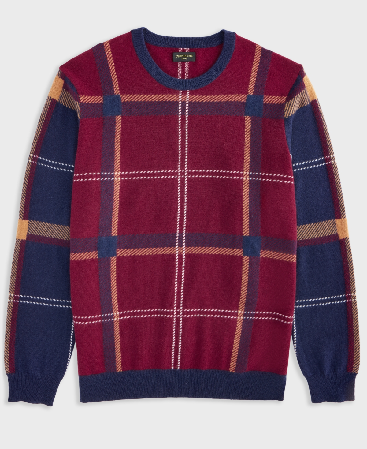 Club Room Men's Patrick Regular-fit Plaid 100% Cashmere Sweater, Macy's Exclusive In Multi
