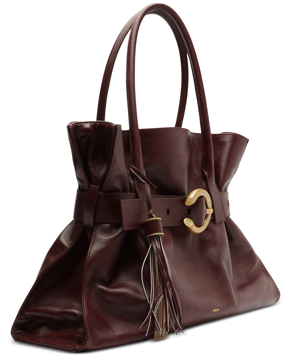 Arezzo Rivera Large Leather Shopping Bag In Burgundy