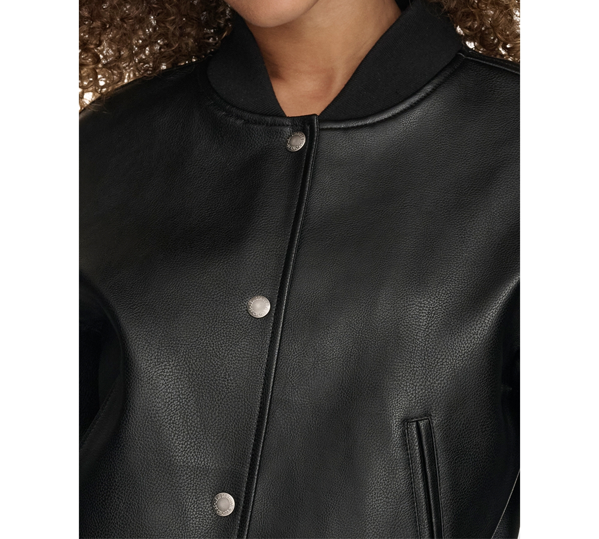 Levi's Women's Faux Leather Varsity Bomber Jacket In Black