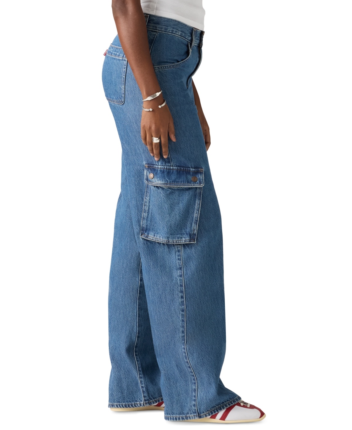 Levi's Women's Super Low Loose-fit Cargo Jeans In Blue