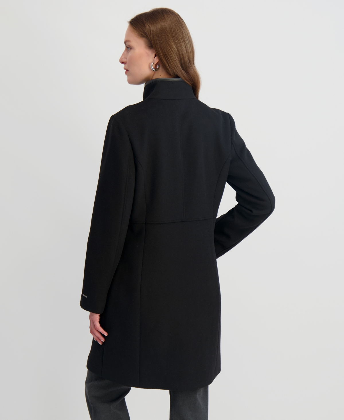 Tahari Women's Stand-collar Button-front Coat In Black