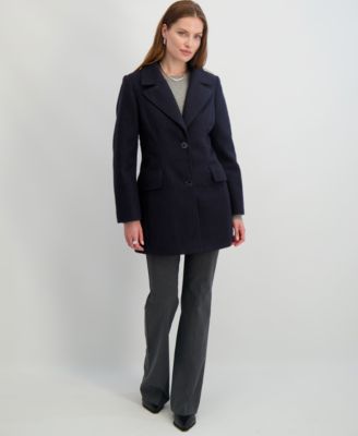 Tahari - Women's Notched-Collar Single-Breasted Peacoat