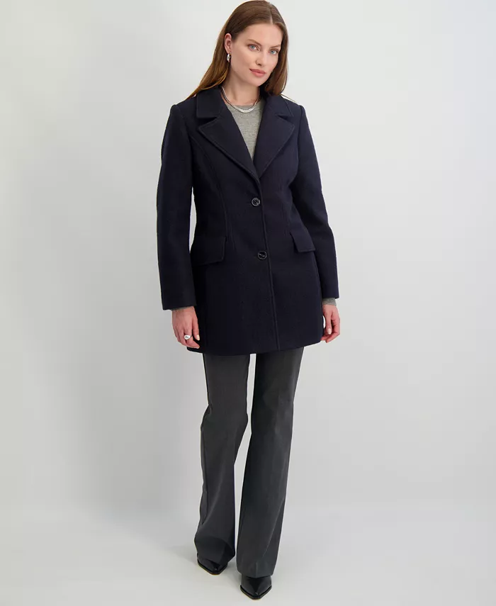 Women's Notched-Collar Single-Breasted Peacoat