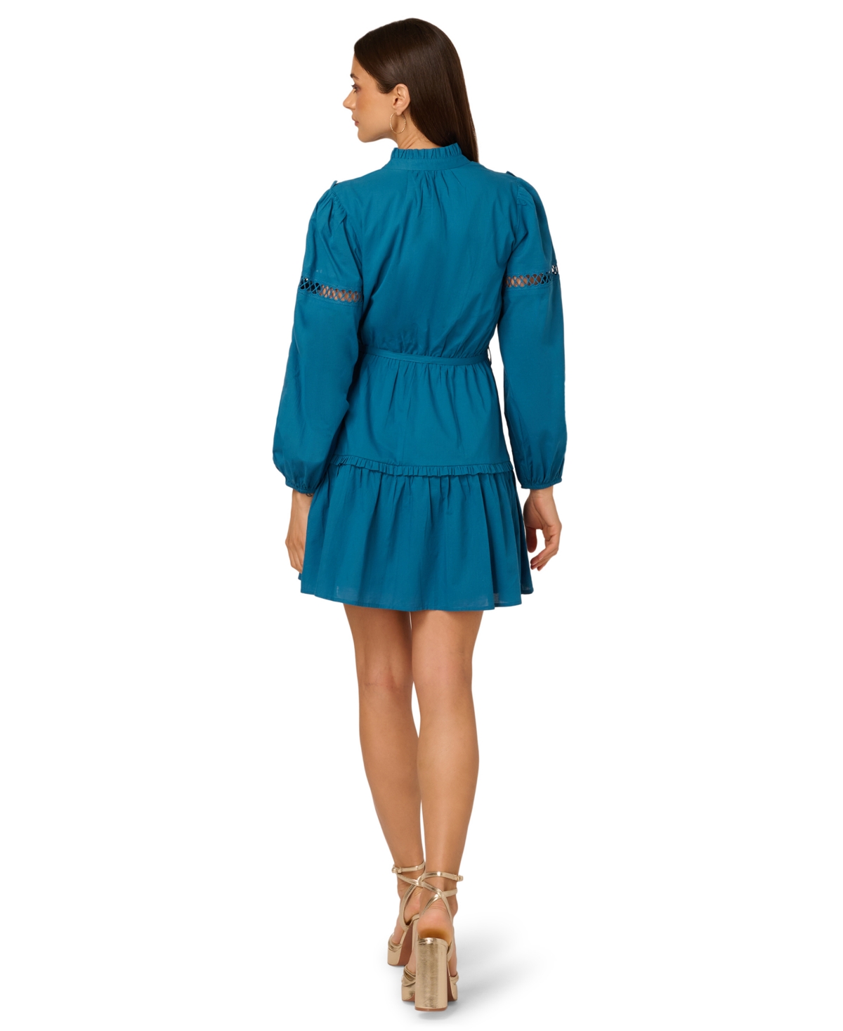 Adrianna Women's Cotton Long-sleeve Dress In Blue