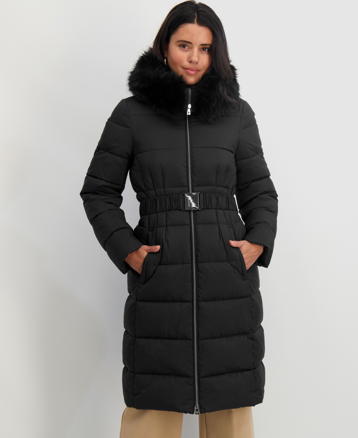 Tahari Puffer Coat In Black