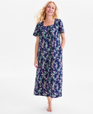 Charter Club - Women's Cotton Short-Sleeve Lace-Trim Nightgown