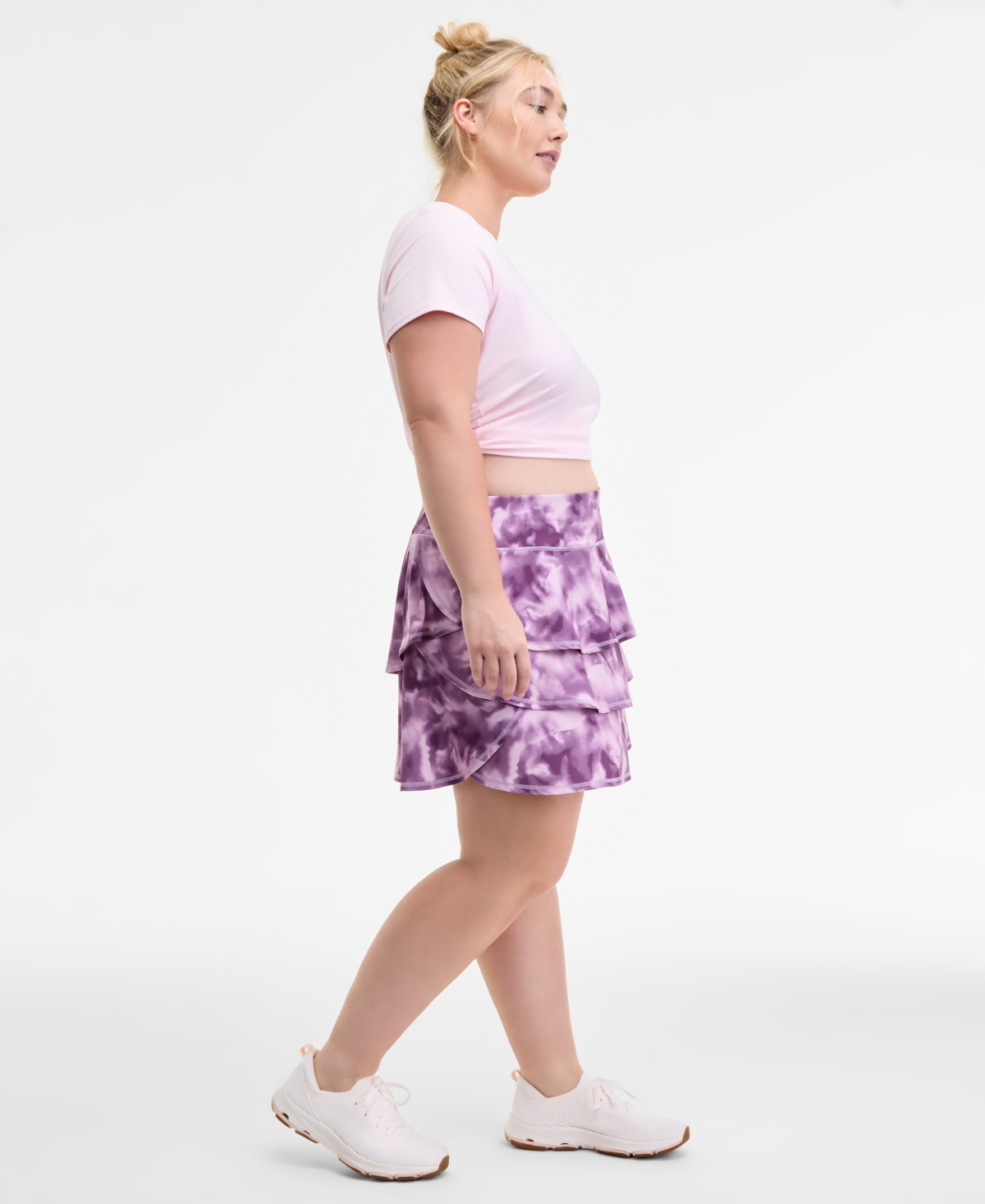 Id Ideology Plus Size Relaxed Smoky Dye Jersey Flounce Skort, Macy's Exclusive
