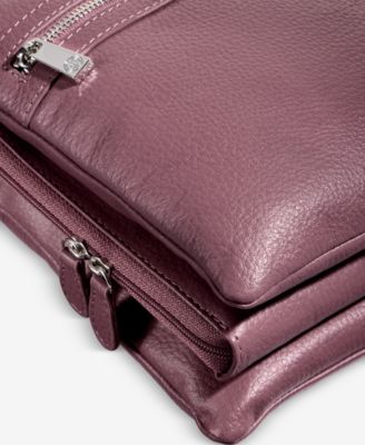 Triple-Zip Pebble Leather Dasher Crossbody, Created for Macy's