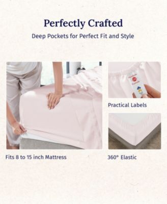 5-Star Luxury Sheet Set, 600 Thread Count Cotton Sateen, Soft & Crisp Bed Sheets - Twin